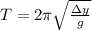 T = 2\pi \sqrt{\frac{\Delta y}{g}}