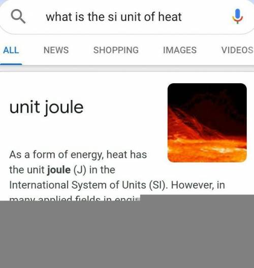 What is the si unit of heat?