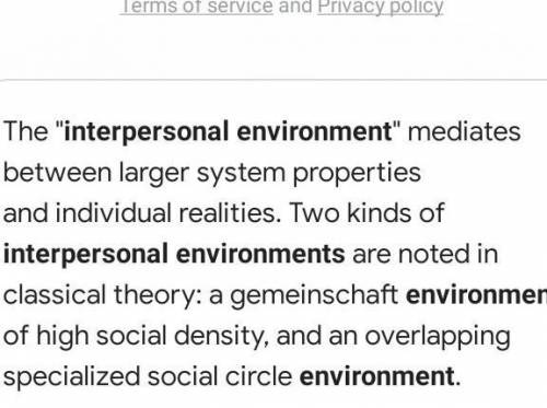 What is interpersonal environment?