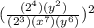 ( \frac{({2}^{4} )( {y}^{2} )}{ ( {2}^{3} )( {x}^{7} ) ( {y}^{6} )} ) ^{2}