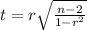 t= r\sqrt{\frac{n-2}{1-r^2} }