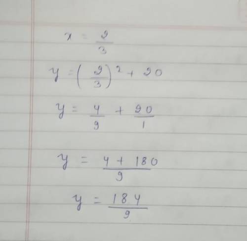 How do i solve this system. 
x = 2/3
y= x^2+20