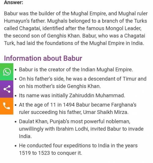 Write a note on babur (Mughal Empire)