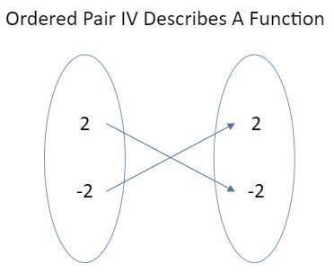 Which sets of ordered pairs below describe a function? I. open curly brackets left parenthesis 2 com