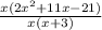 \frac{x(2x^2+11x-21)}{x(x+3)}