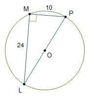 Which statements about circle O are true? Select three options. The radius of circle O is 13. The di