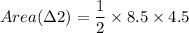 Area(\Delta 2)=\dfrac{1}{2}\times 8.5\times 4.5