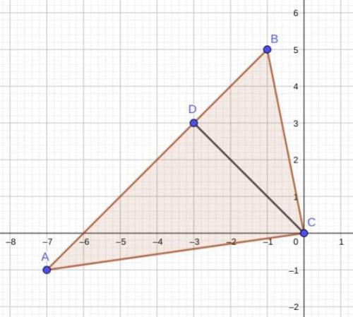 Calculate the area of triangle ABC with altitude CD, given A(−7, −1), B(−1, 5), C(0, 0), and D(−3, 3