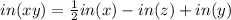 in(xy)=\frac{1}{2} in(x)-in(z) +in(y)