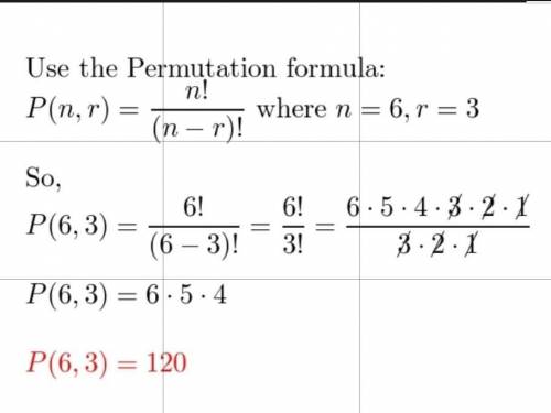 Evaluate the expression P(6,1)
