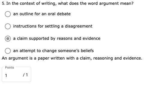 HELP WILL MARK BRAINLIST 

. In the context of writing, what does the word argument mean?A . instruc