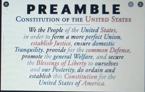 What does the preamble to the U.S. Constitution state is one of the purposes of the U.S. government?