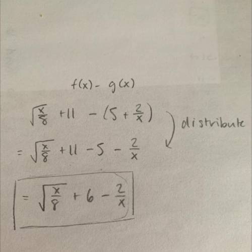 Which functions defines (f-g)(x)?