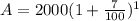 A=2000(1+\frac{7}{100})^1