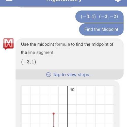 What is the midpoint of -3,4 and -3,-2