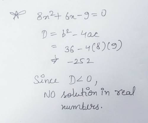 Find all real solutions of the equation. (if there is no real solution, enter no real solution.) 8x2