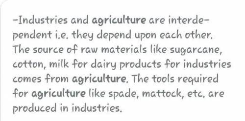 What is the relationship between agriculture and manufacturing