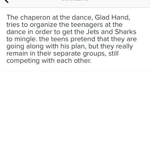 How does the dance chaperone try to get the sharks and jet to mingle