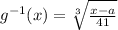 g^{-1}(x)=\sqrt[3]{\frac{x-a}{41}}