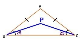 In isosceles triangle abc, ∠a = 80°. the bisectors of the base angles, ∠b and ∠c, intersect at point