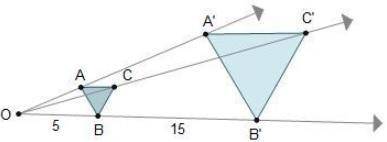 The perimeter of AABC is 13 cm. It was dilated to

create A'B'C'.
What is the perimeter of A'B'C'?
1