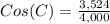 Cos(C) = \frac{3,524}{4,000}