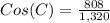 Cos(C) = \frac{808}{1,320}