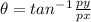 \theta=tan^-^1\frac{py}{px} \\