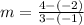 m=\frac{4-\left(-2\right)}{3-\left(-1\right)}