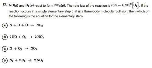 NO(g) and O2 (9) react to form NO2(9). The rate law of the reaction is rate = k[NO]° [02]. If the re