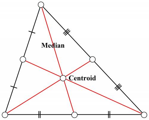 Given triangle abc, what is the first step in proving that the three medians intersect at the same p