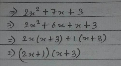 Factorise 2x^2 + 7x + 3