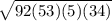\sqrt{92(53)(5)(34)}