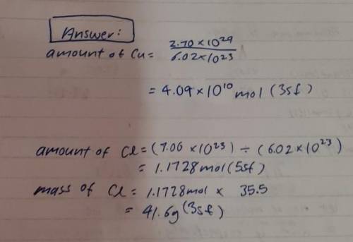 Determine the mass of 7.06 × 10^23 atoms Cl.
Answer in units of g.