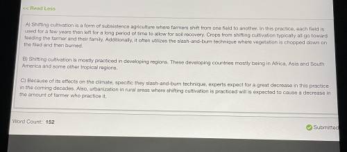 I NEED HELP ASAP please write a short

essay about the following:
Some subsistence agriculture pract