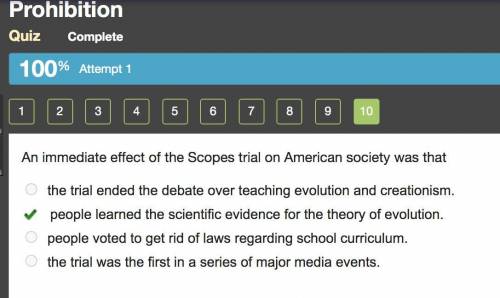 An immediate effect of the Scopes trial on American society was that

the trial ended the debate ove