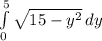 \int\limits^\15 _0 {\sqrt{15 - y^{2} }  } \, dy