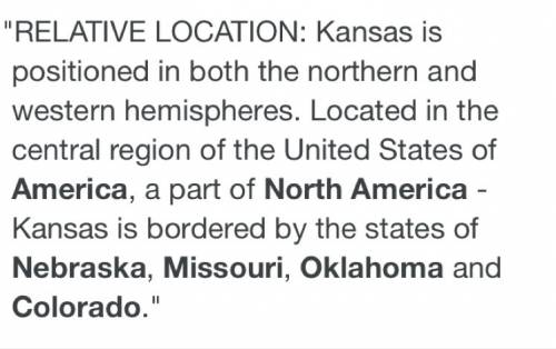 What is the relative location of kansas