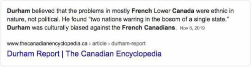 How did Durham's report affect French-speaking Canadians?