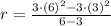 r = \frac{3\cdot (6)^{2}-3\cdot (3)^{2}}{6-3}