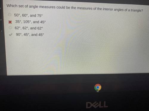 Which set of measurements could be the interior angle measures of a triangle?