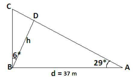 Because of prevailing winds, a tree grew so that it was leaning 6º from the vertical. At a point d =