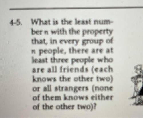 What is the least number n with the property that, in every group of n people, there are at least th