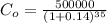 C_{o} = \frac{500000}{(1+0.14)^{35}}