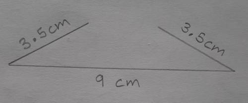 Is it possible to form a triangle with side lengths 3.5 3.5, and 9? If so, will it be scalene, isosc