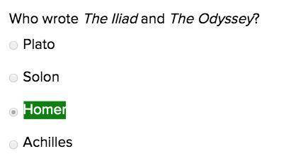 Who wrote the iliad and the odyssey?  homer herodotus socrates plato