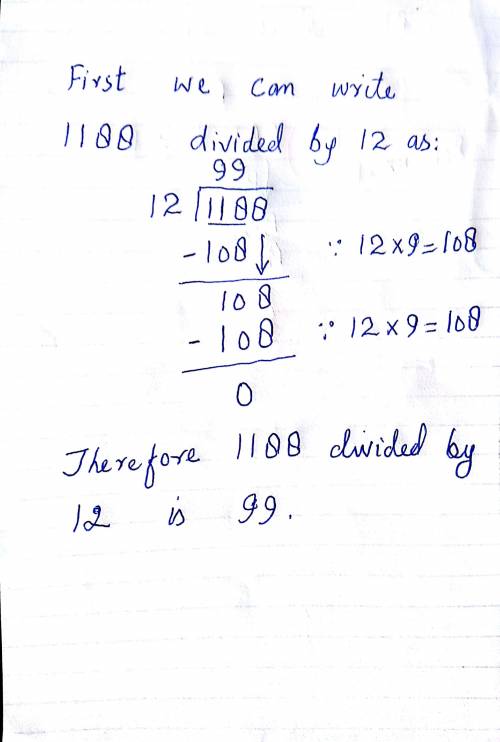To find 1,188 divided by 12. i think about 1,200 divided by 12 that's groups 100of 12. 1,188 has few