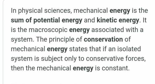 According to the law of conservation of energy, how will the sum of the kinetic

and potential energ