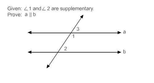 Proof:  its is given that ∠1 and ∠2 are supplementary. ∠1 and ∠3 are also supplementary, so &lt;