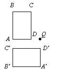 Rotate the parallelogram 180° clockwise about point q. a.